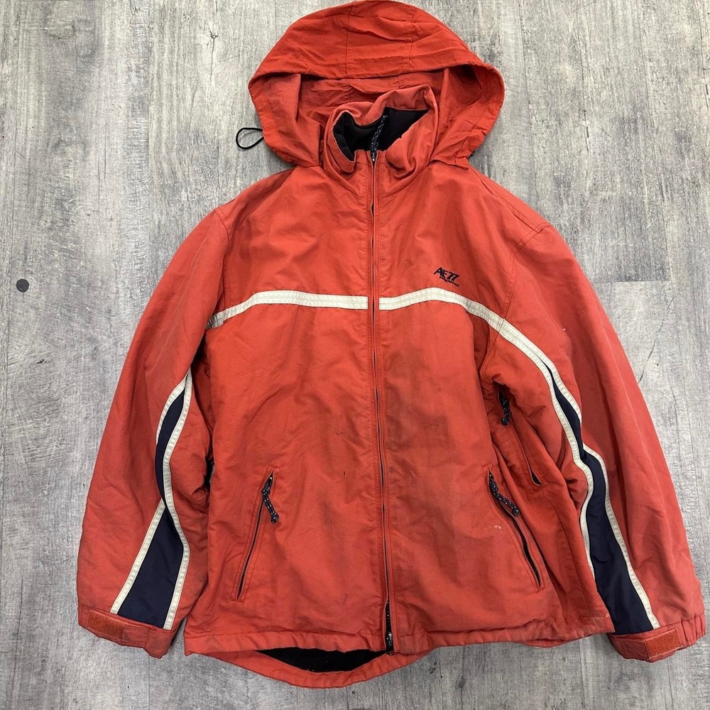 *SOLD* American Eagle AE77 Orange Full Zip Performance Jacket Armpit Vent Sz Md